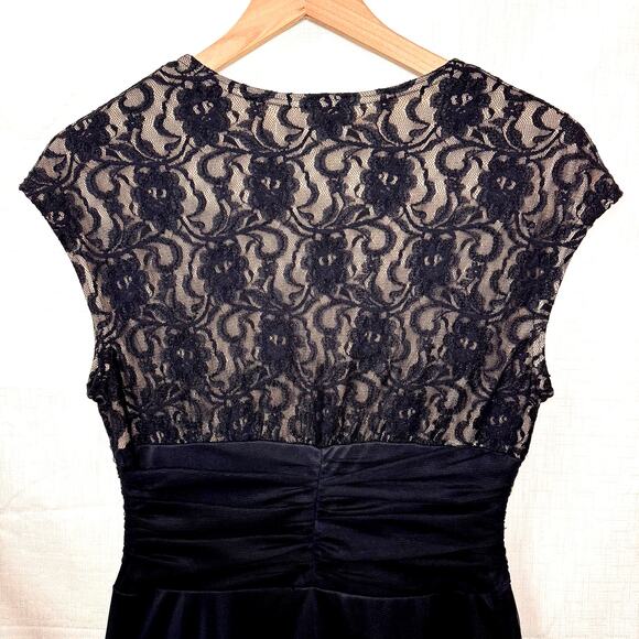 Y2K Cocktail Dress Womens 12 Black Lace A-Line Prom Party Coquette Whimsigoth - Picture 6 of 14